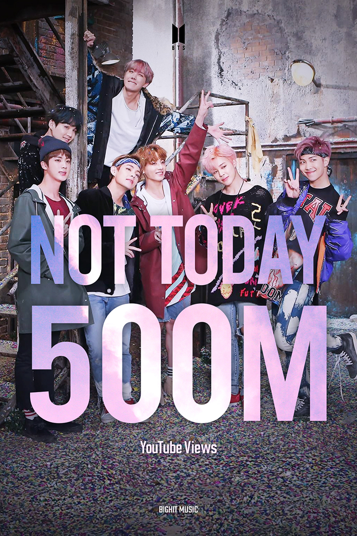 自身12作目！ BTS、「Not Today」MVが5億回再生を突破