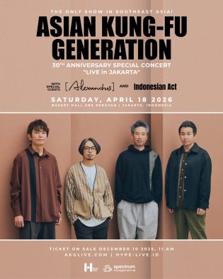 ASIAN KUNG-FU GENERATIONの結成30周年記念ライブ・ジャカルタ公演に、スペシャルゲストとして[Alexandros]の出演が決定