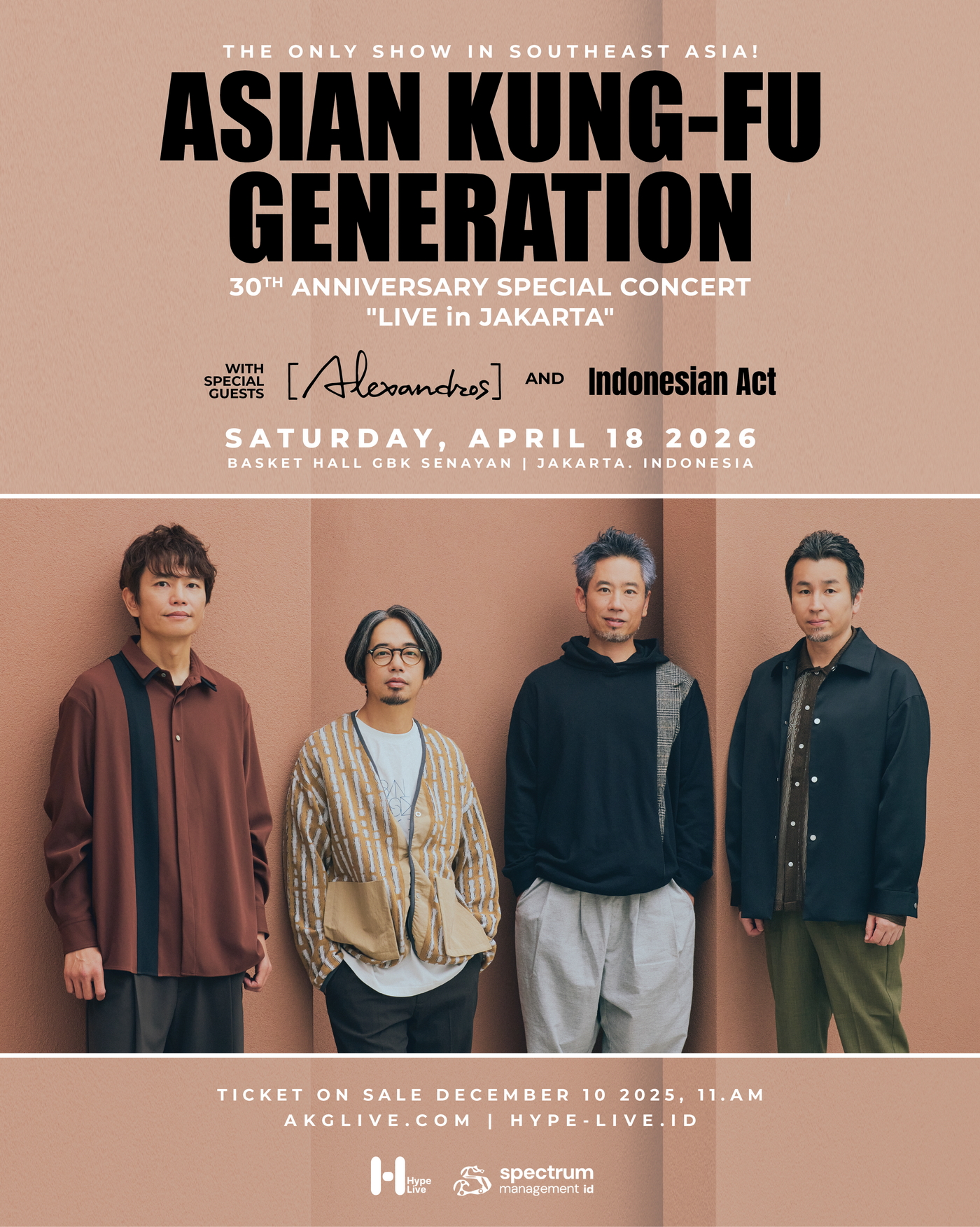 ASIAN KUNG-FU GENERATIONの結成30周年記念ライブ・ジャカルタ公演に、スペシャルゲストとして[Alexandros]の出演が決定 - 画像一覧（1/6）