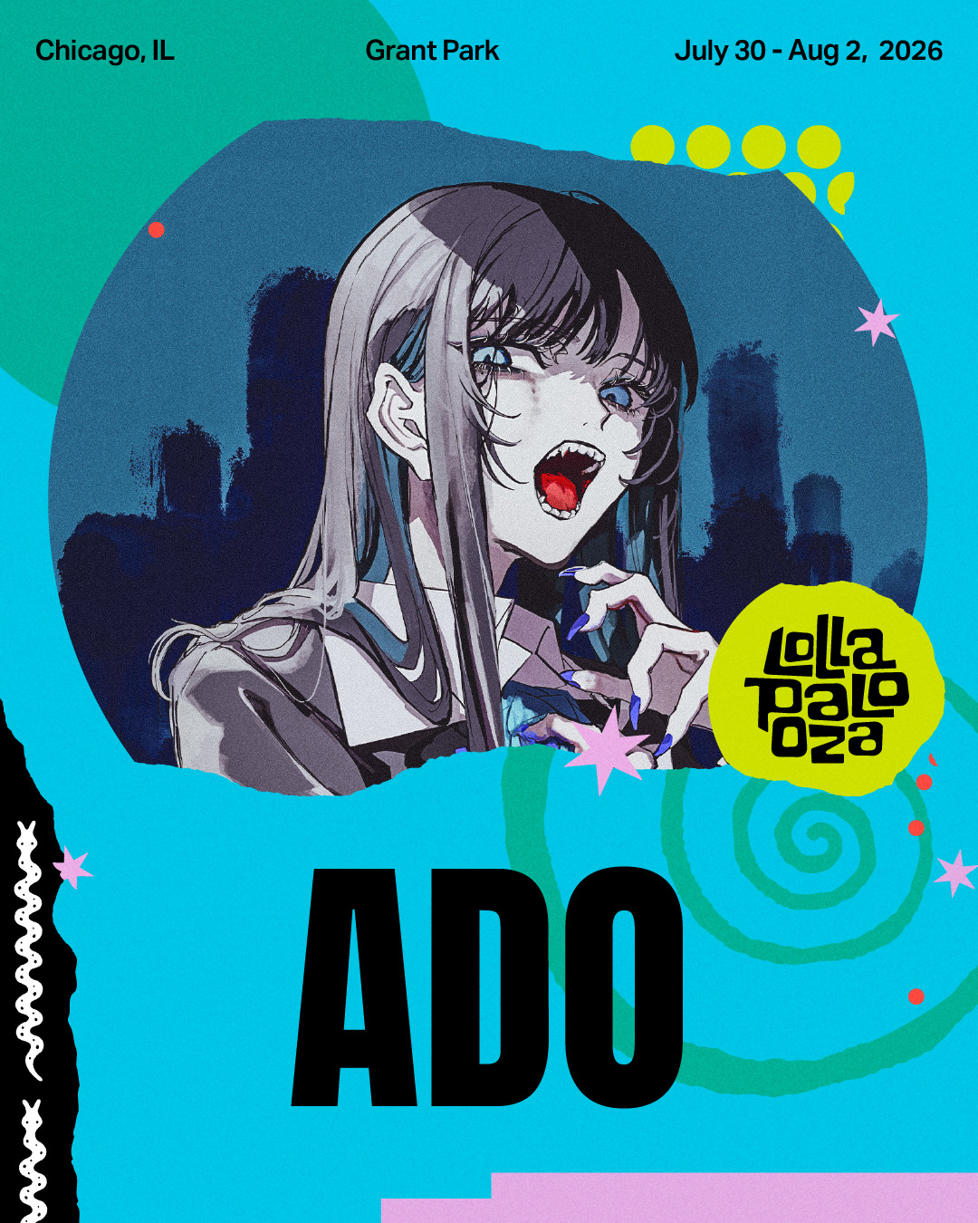 Ado、世界的音楽フェス『Lollapalooza 2026』初出演決定