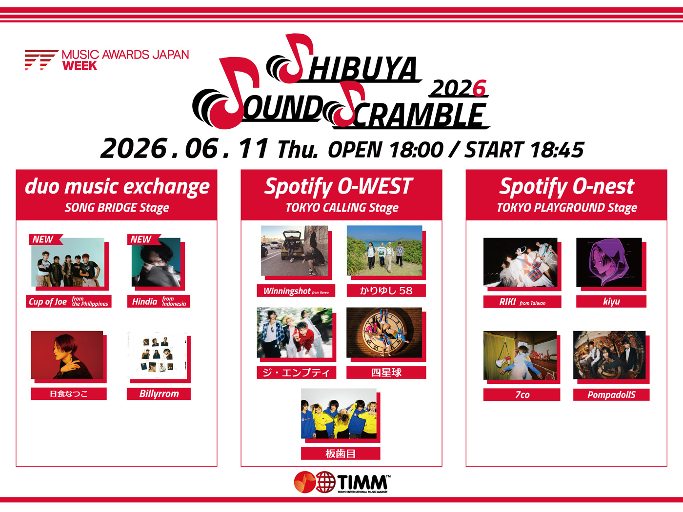 かりゆし58、四星球、WinningShot、PompadollS、RIKIが海外での驚きエピソードや地元愛まで語りつくす！『Shibuya Sound Scramble 2026』開催記念SP対談