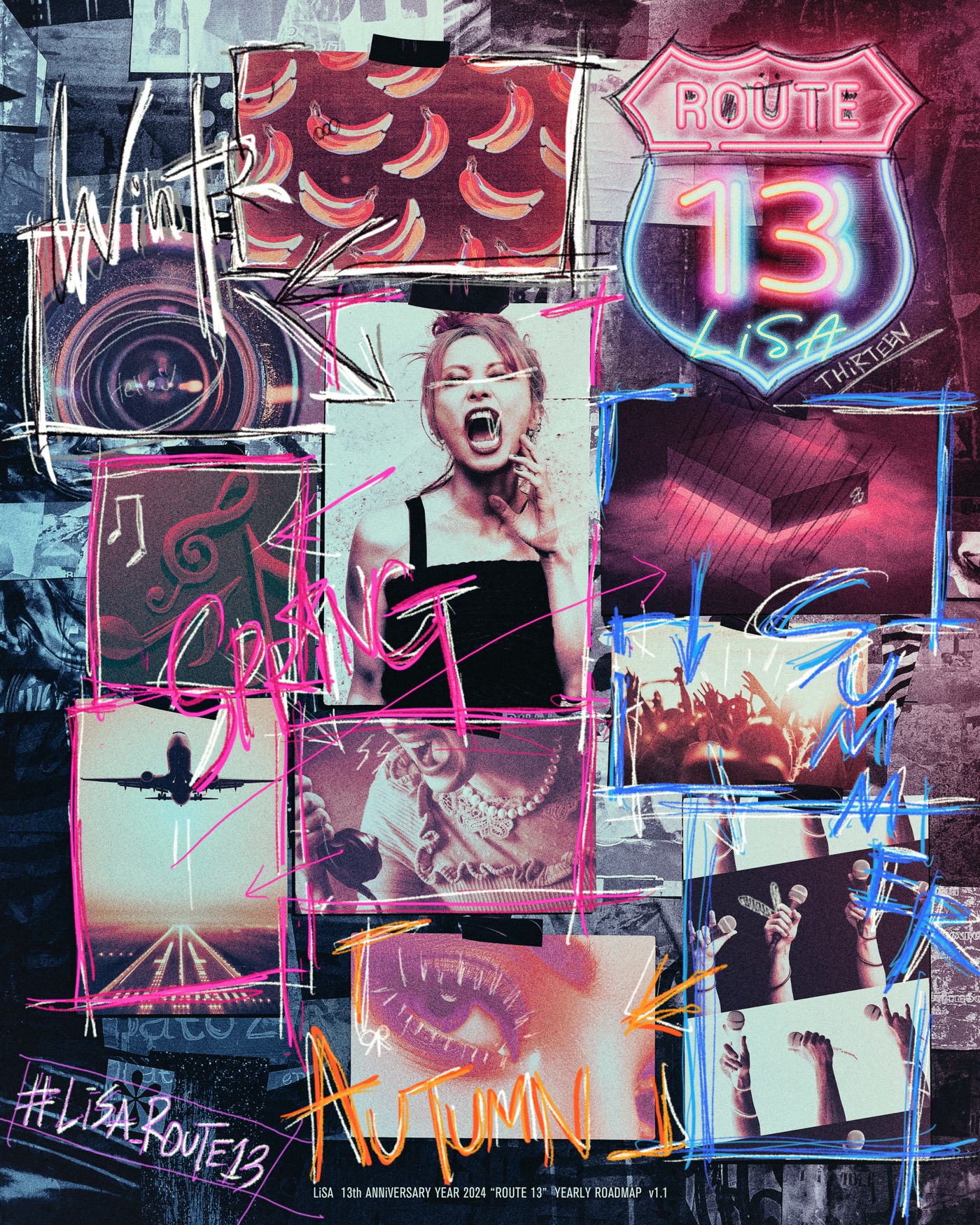 LiSA、ソロデビュー13周年に突入！ 2024年の年間テーマ『ROUTE13』スケジュールポスター公開 - 画像一覧（2/2）