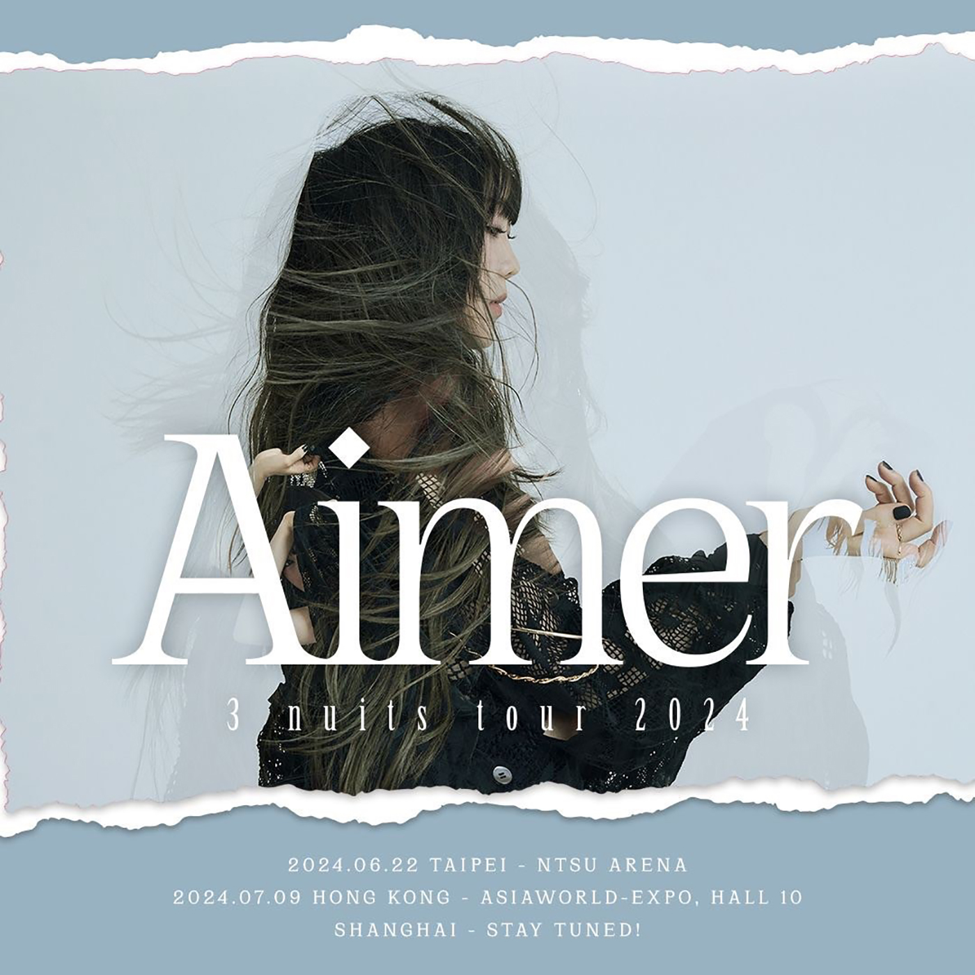 Aimer、5年ぶりの海外ツアー『3 nuits tour 2024』開催決定！「この三夜にどんな色の灯がともるのか、ぜひ楽しみに待っていてくださいね」