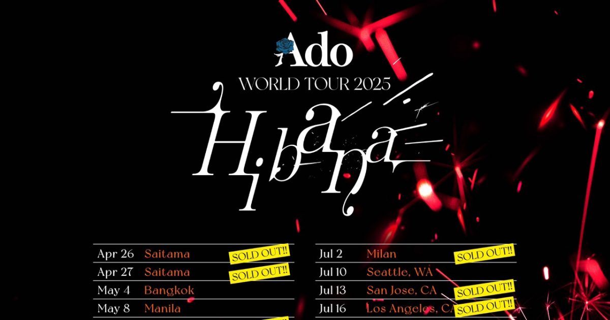 Ado、自身2度目のワールドツアー『Hibana』のチケットが世界14都市で
