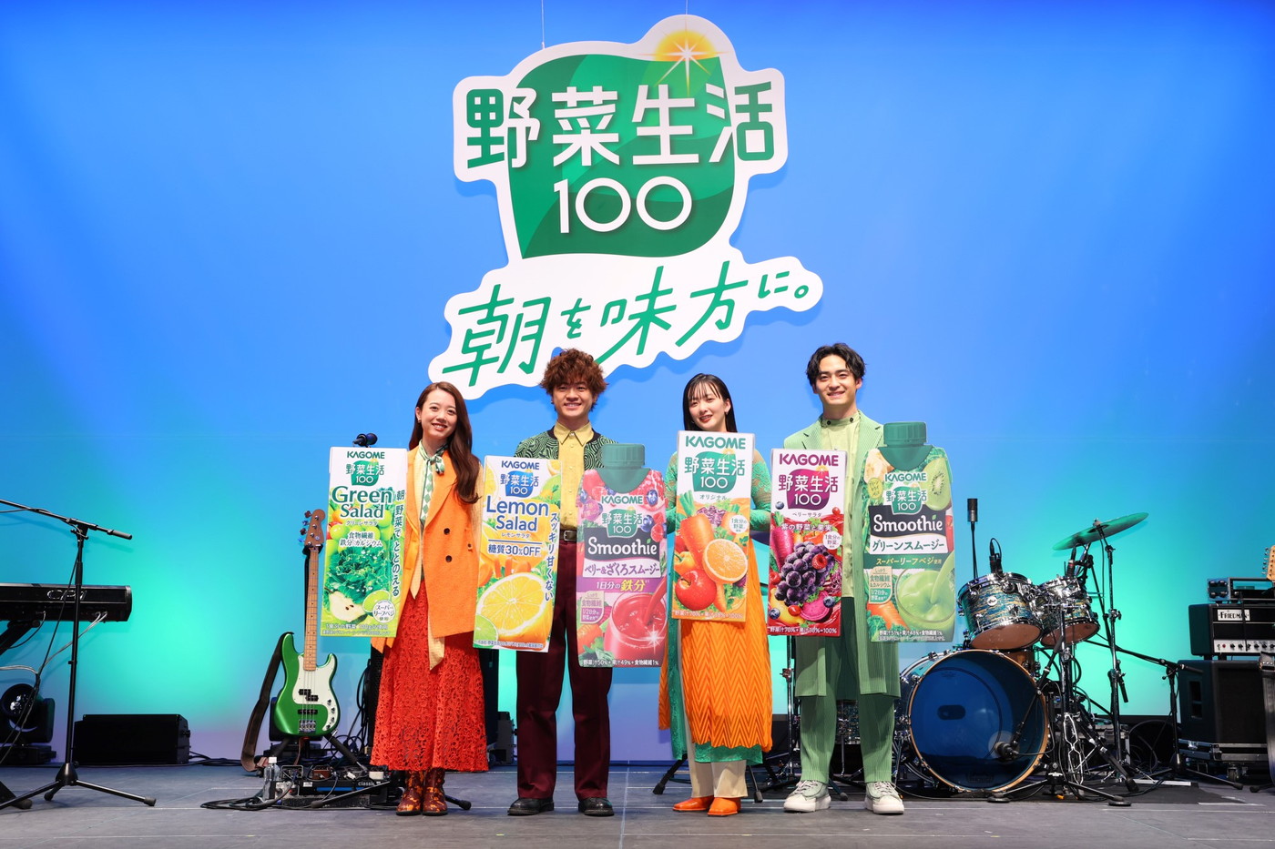 緑黄色社会、新曲「ナイスアイディア！」が自身出演のカゴメ『野菜生活100』CMソングに決定 - 画像一覧（3/3）