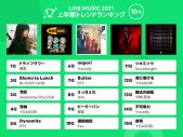 1位は優里の「ドライフラワー」！ LINE MUSICが上半期トレンドランキングを発表 - 画像一覧（3/9）