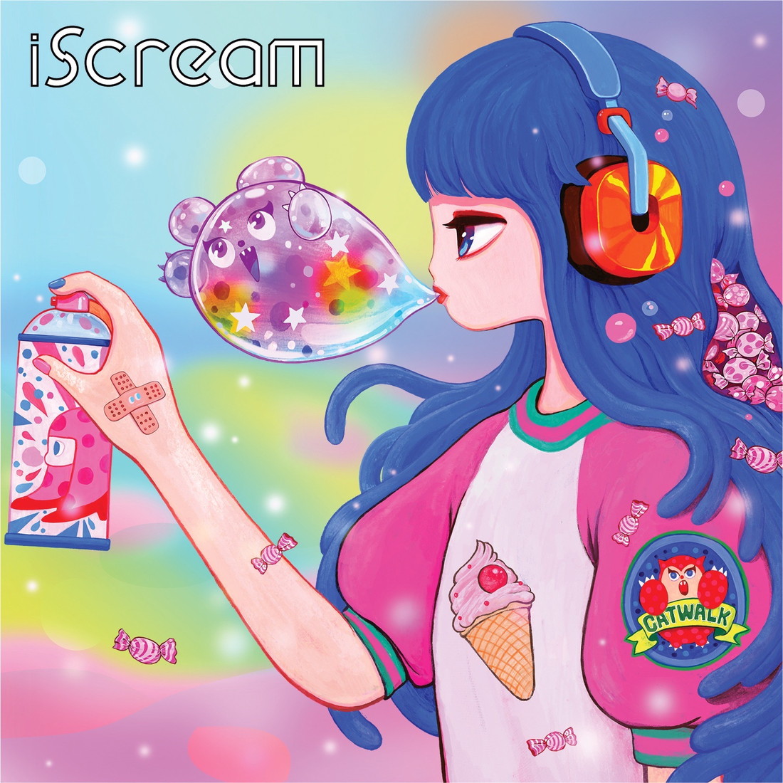 iScream、CD「Catwalk」ジャケット公開！ イラストは韓国人女性アーティスト、Stickymongerが担当