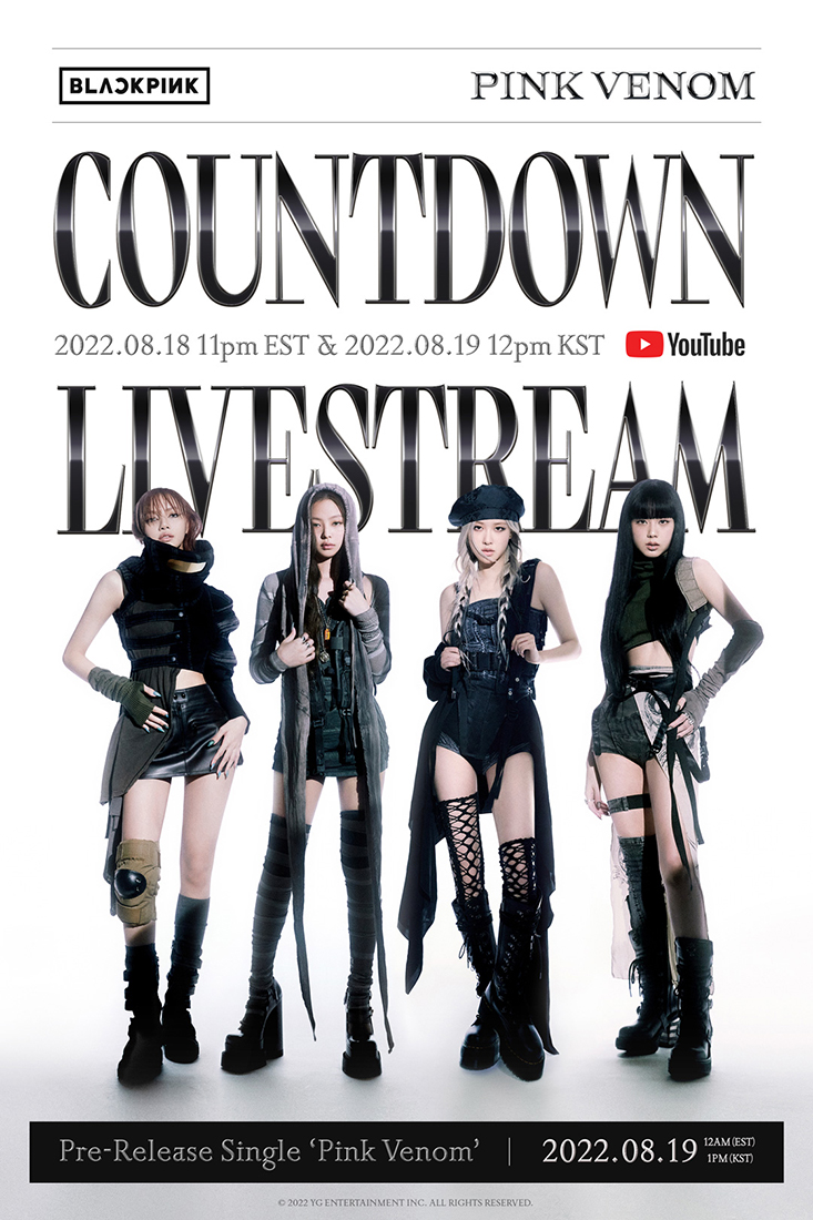 BLACKPINK、YouTubeにてカムバックカウントダウンライブストリームを開催