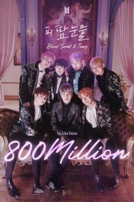 BTS、「Blood Sweat ＆ Tears」MVが8億回再生突破！ 計34本のMVが1億超え