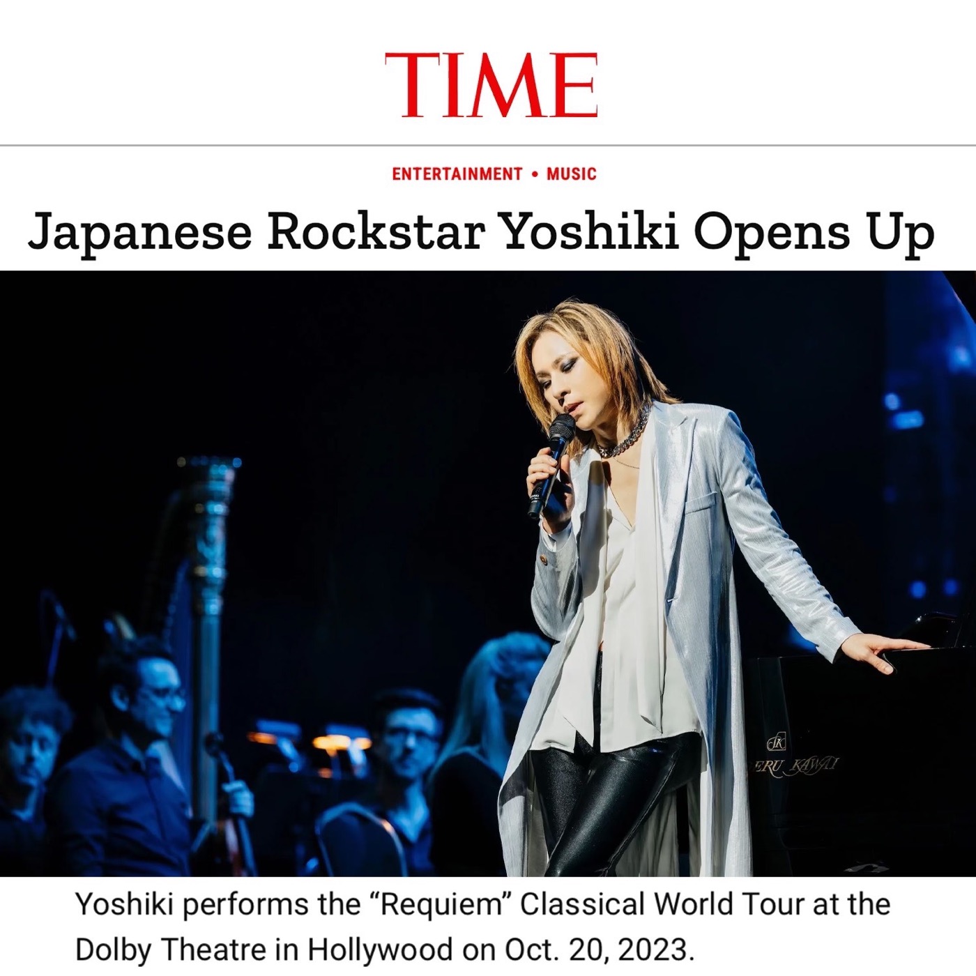YOSHIKIのインタビューが、米メディア『TIME』に掲載。「YOSHIKIの名声は、国境を越えて広がっている」