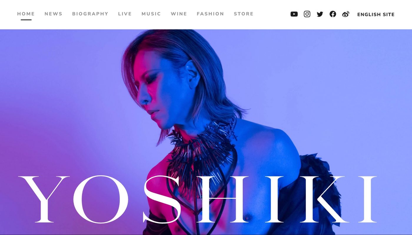 YOSHIKI、オフィシャルサイトをリニューアル！ 日本語版ついに公開