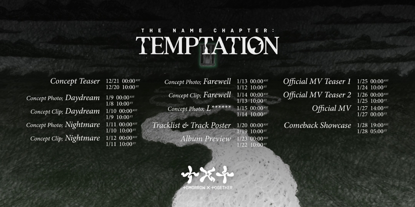 TOMORROW X TOGETHER、5thミニアルバム『The Name Chapter: TEMPTATION』のプロモーションスケジューラー公開