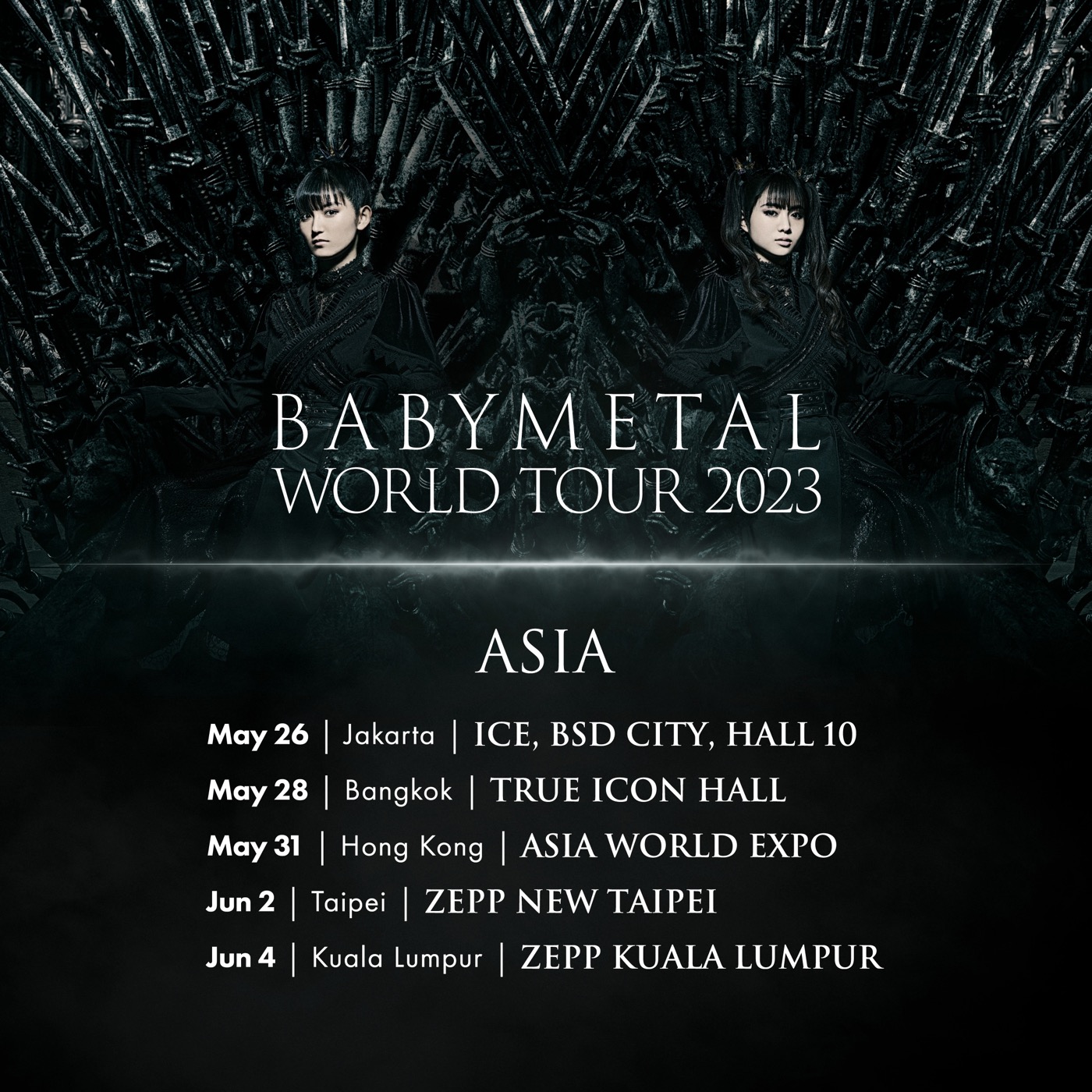 BABYMETAL、初のアジア＆オーストラリアを巡るツアー開催決定