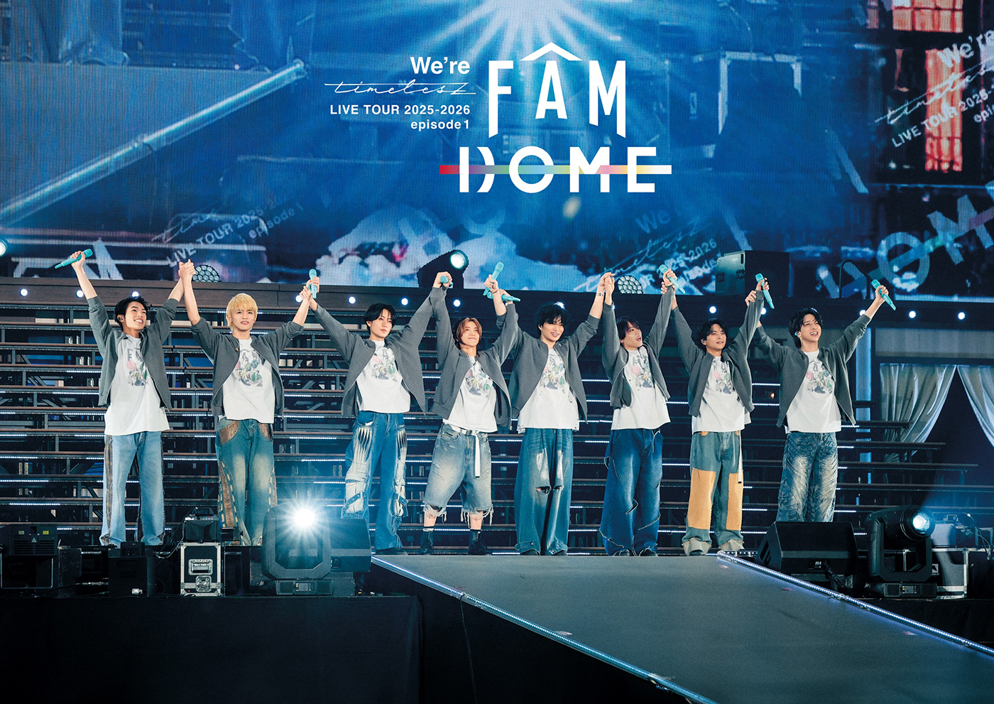 timelesz、新体制初ドームツアー映像作品『We’re timelesz LIVE TOUR 2025-2026 episode 1 FAM DOME』のジャケット写真公開