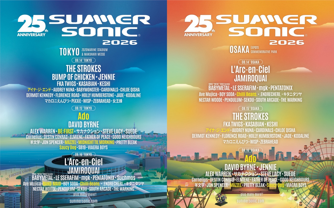 Ado『サマソニ』初出演＆ヘッドライナーに決定！BE:FIRST、MAZZELら追加アーティストも発表