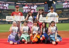 【レポート】CANDY TUNE“7人同時始球式”で球場沸かす！「まさか7人で投げられたのが幸せ」（立花琴未）