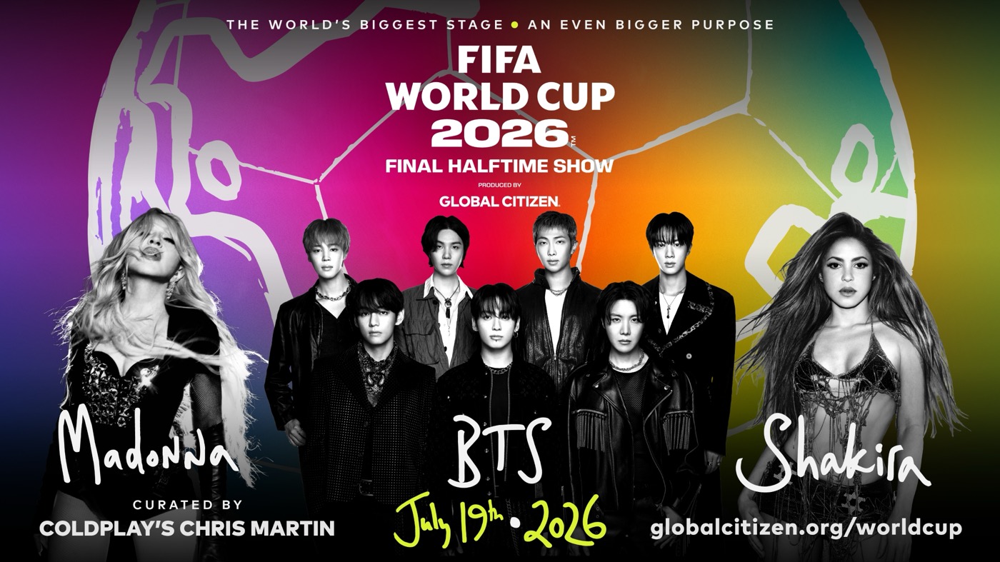 BTS『FIFAワールドカップ2026(TM)』決勝戦ハーフタイムショー出演決定！マドンナ＆シャキーラと共同ヘッドライナーに