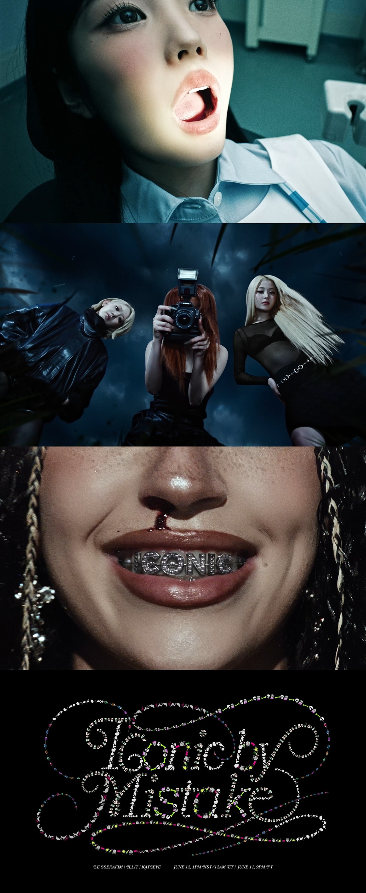 LE SSERAFIM×ILLIT×KATSEYE、SPコラボ楽曲「ICONIC BY MISTAKE」MVティザー映像公開