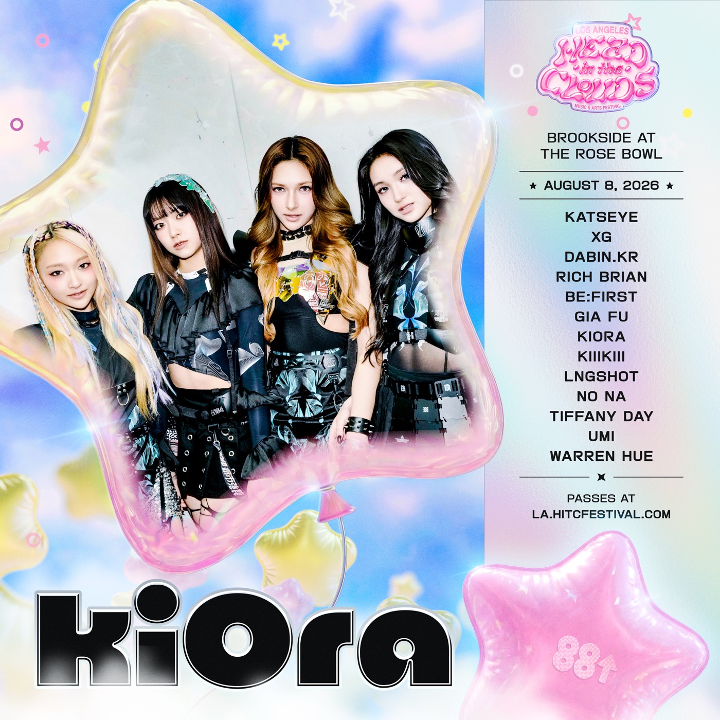 KiOra、88rising主催の海外フェス『HEAD IN THE CLOUDS Music & Arts Festival LA  2026』に出演決定