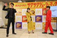 ＝LOVE佐々木舞香、マクドナルド新レギュラー発表会に登壇！CMでは阿部寛のダンディすぎるアドリブに佐々木舞香が感激 - 画像一覧（6/11）